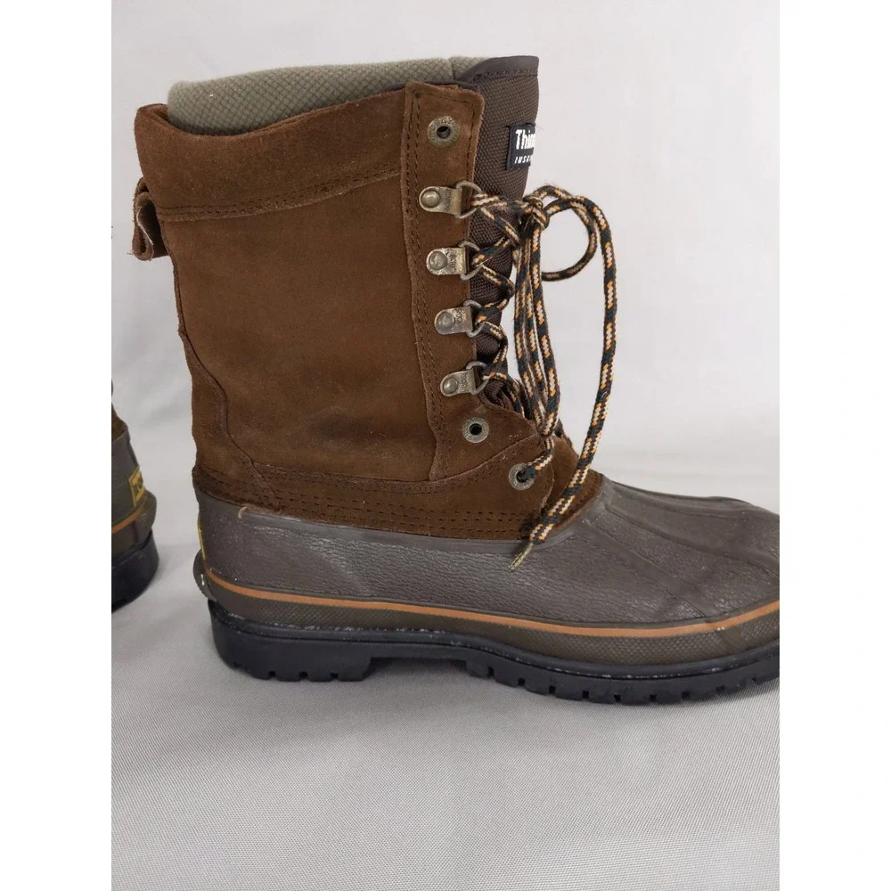 Rocky Snow Boots Men 9 Brown 200g Thinsulate Insulated Leather Duck Boots‎